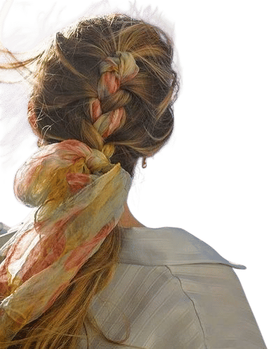 braiding a scarf into your hair