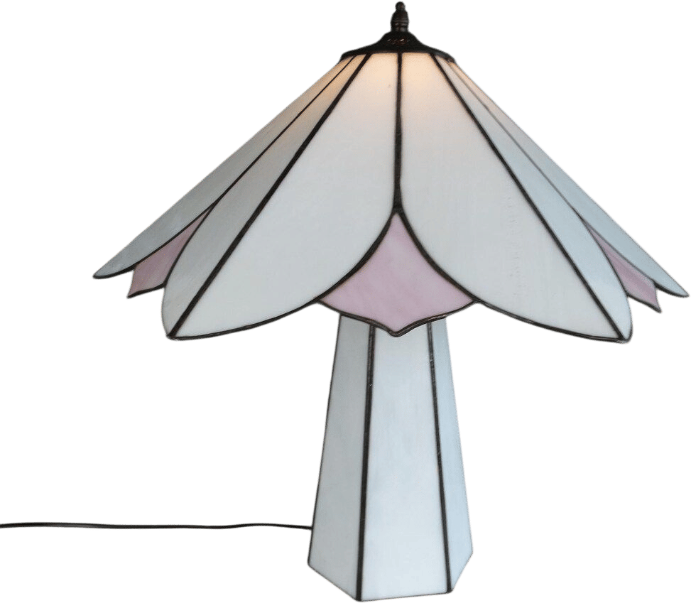 Lebber Vintage Tiffany Lamp White With Pink