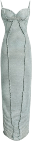 Georgia Hardinge Edge Metallic Knit Maxi Dress