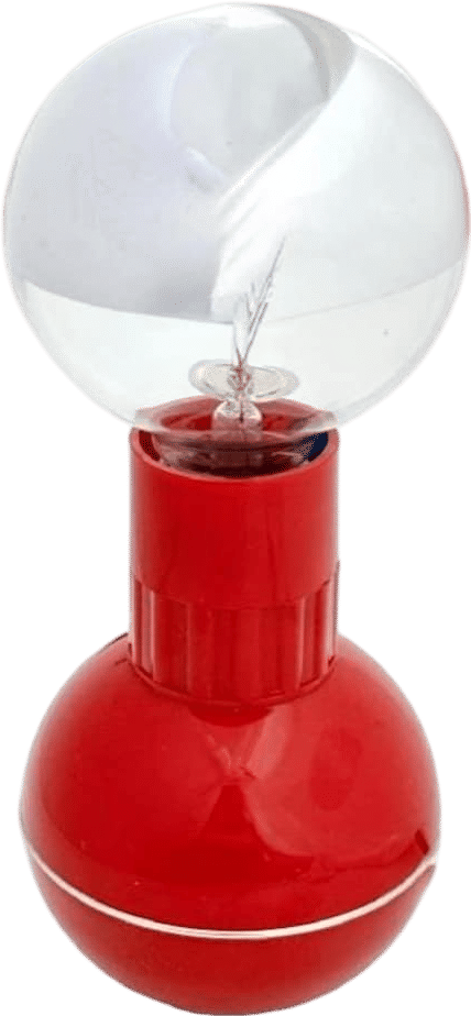 Vintage Enzo Mari Red Dumbell TableLamp Modle 3018A, MCM, Space Aged, Modern Design, C.1960's, Italy