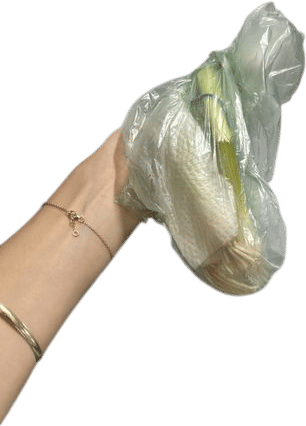 Wrapping vegetables in paper towel