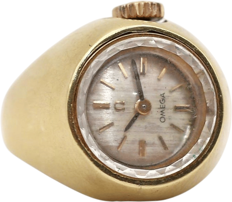 1970s Gold Omega Ladies Ring Watch