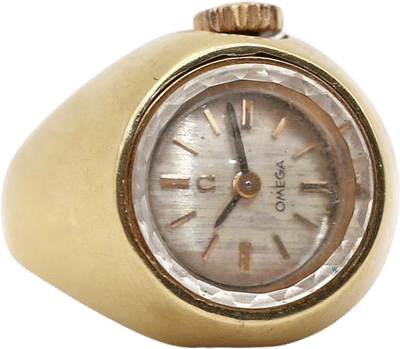 1970s Gold Omega Ladies Ring Watch
