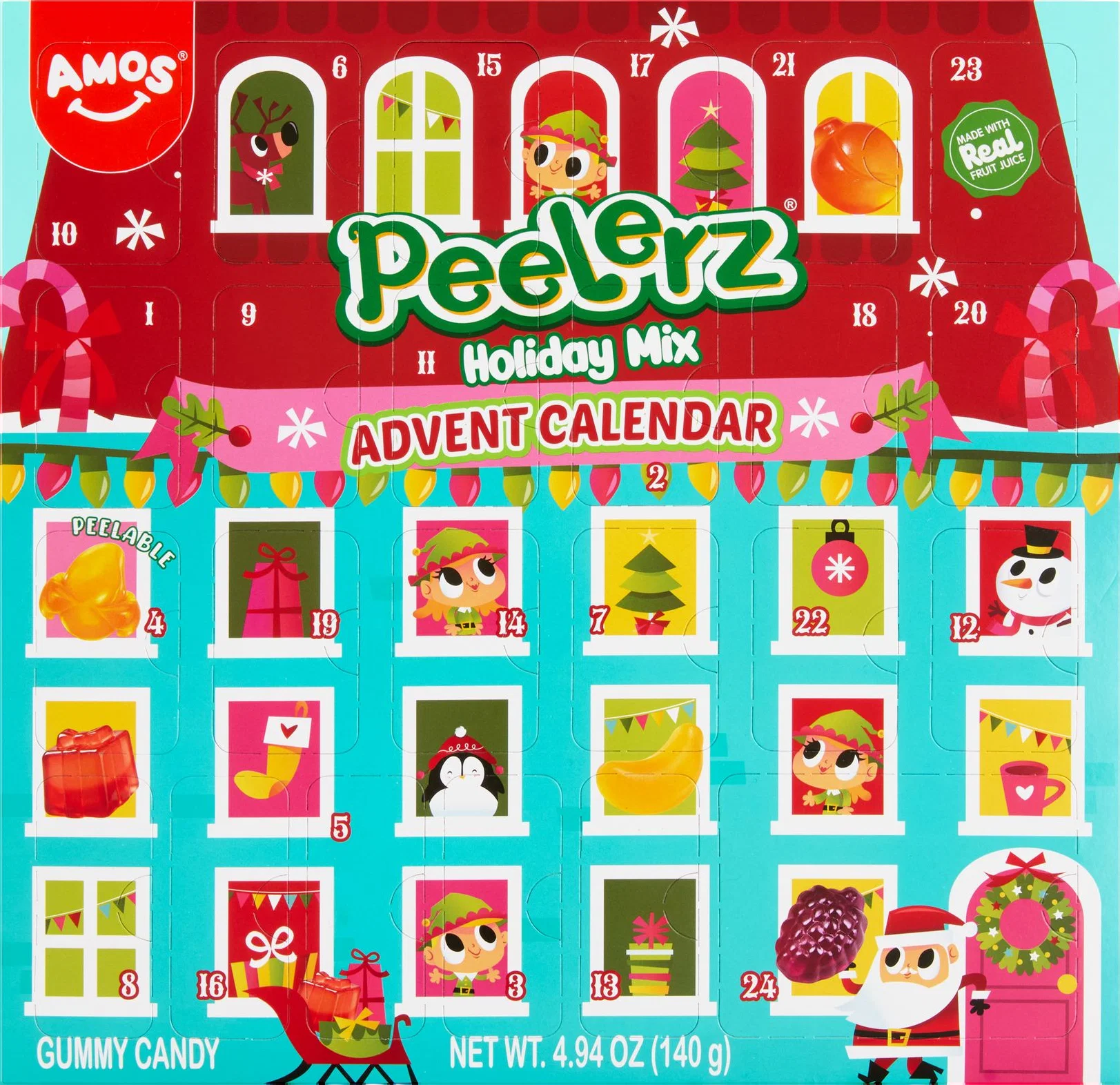 Peelerz Holiday Mix Gummy Candy Advent Calendar