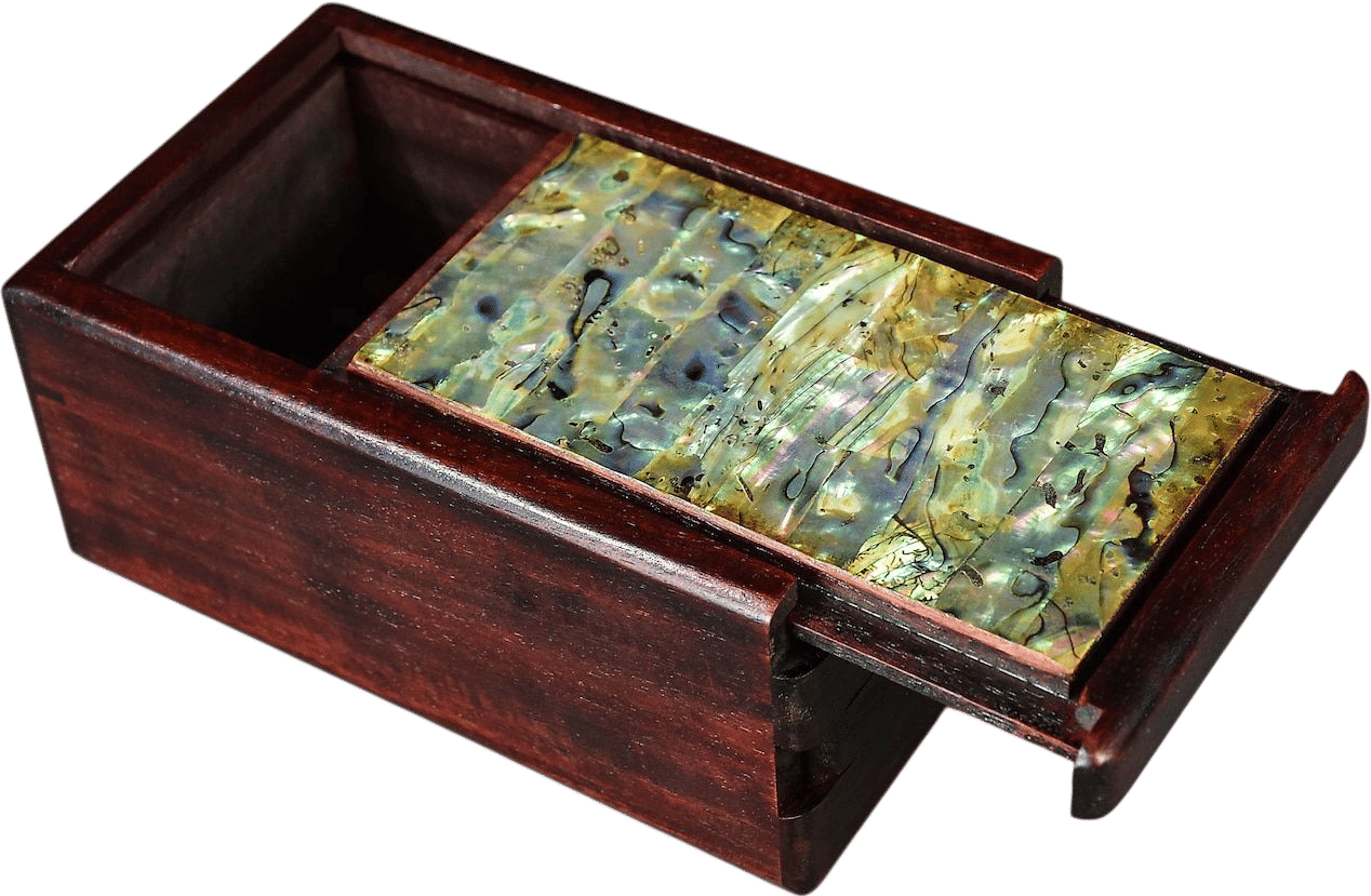 Rosewood Inlaid Shell Jewelry Box