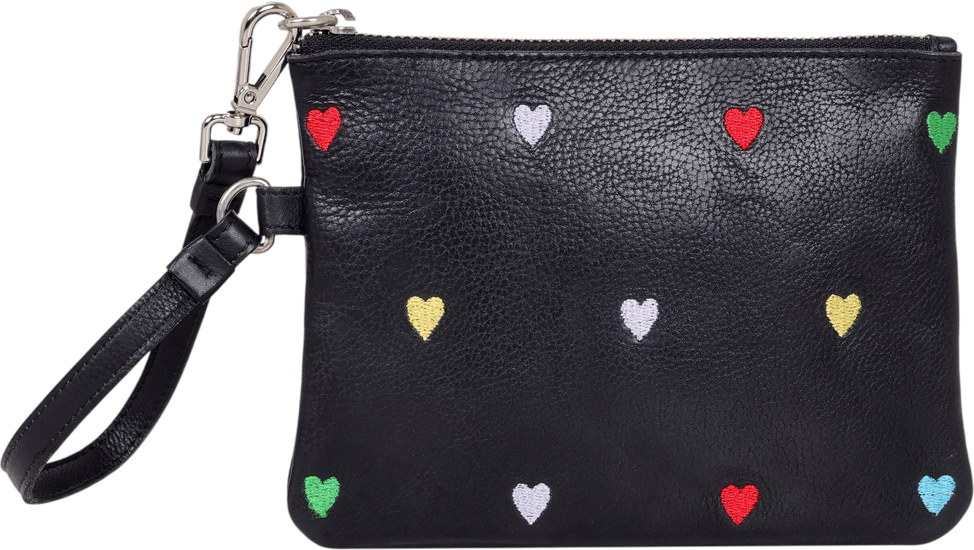 Latico Leathers Heart Leather Zip Pouch