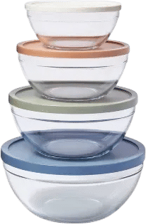 8pc Glass Mixing Bowl Set with Lids