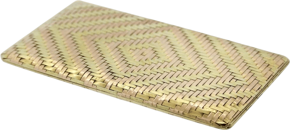 Retro Two-Tone Woven-Gold Cigarette Case