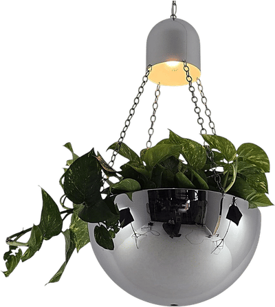1970s Lighted Chrome Planter