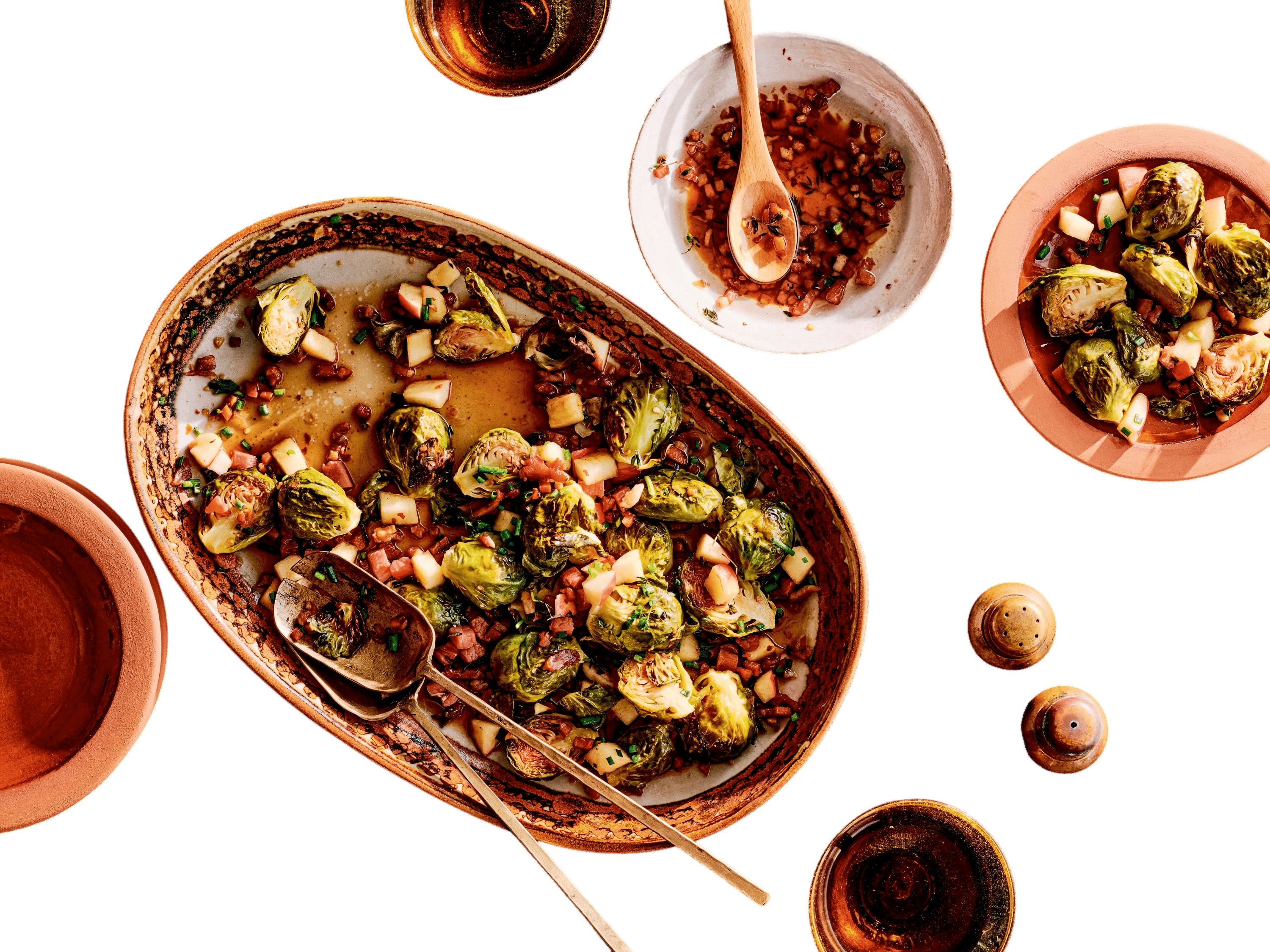 Apple and Brussels Sprout Salad with Warm Prosciutto Vinaigrette
