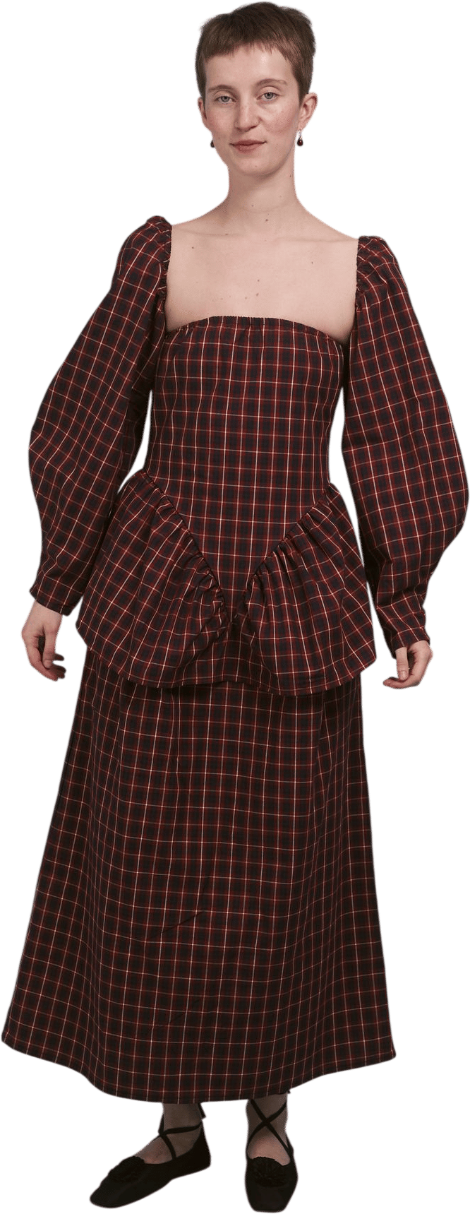 Bourgine Robe Médicis - tartan