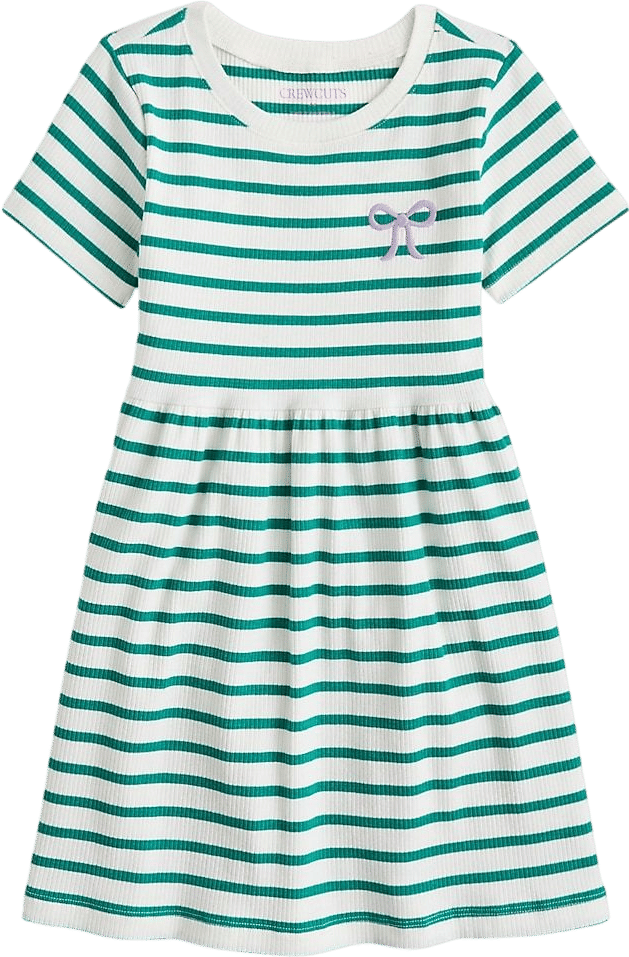 Girls' Printed Ribbed Dress