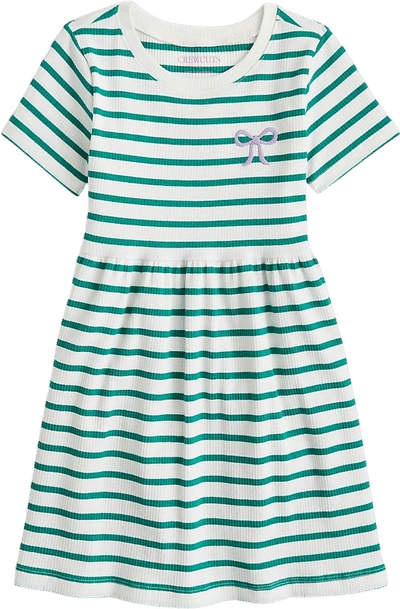 Girls' Printed Ribbed Dress
