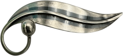 Vintage delfino taxco sterling silver leaf brooch Mexico