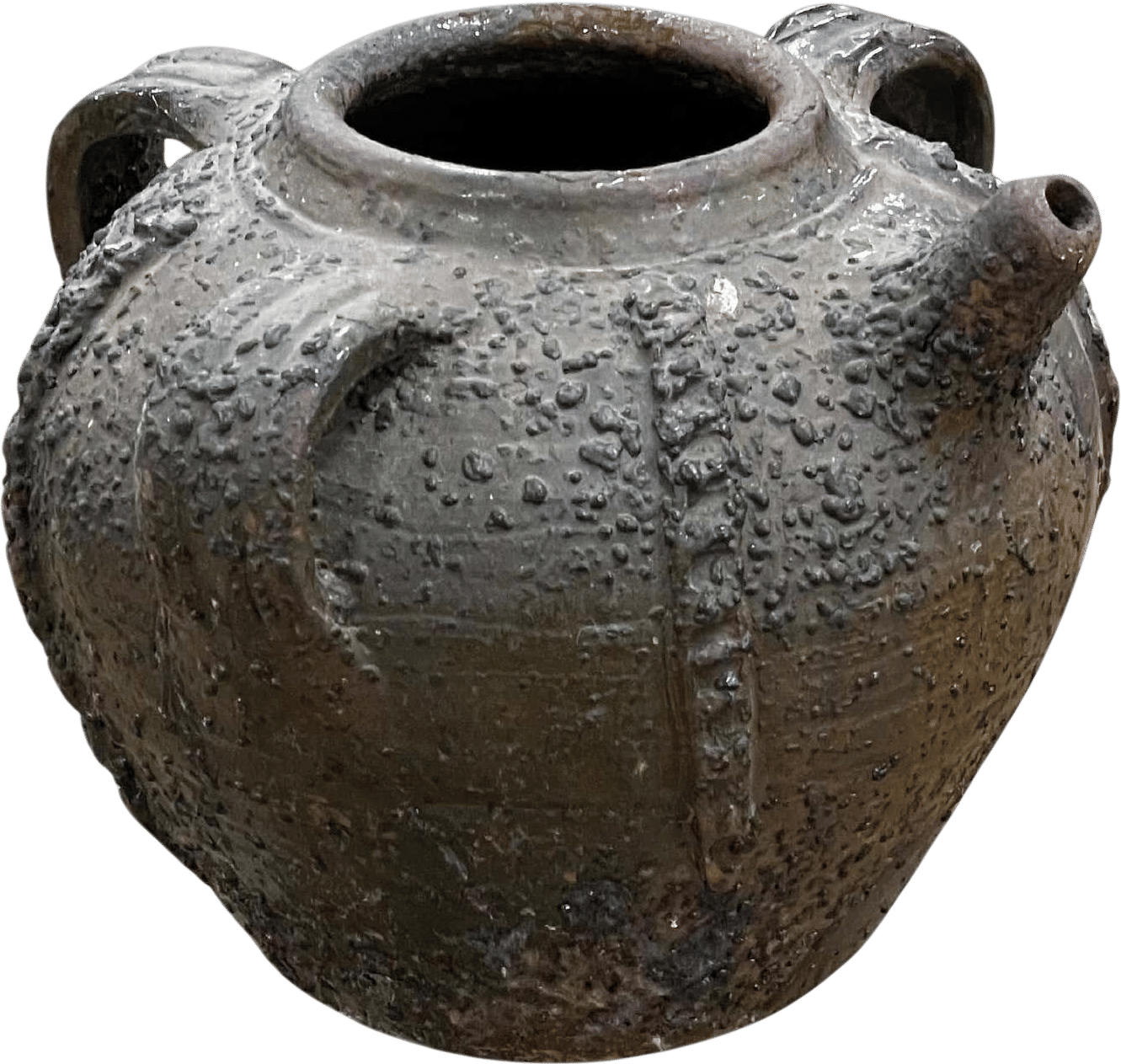 Antique Terracotta Walnut Oil Jug