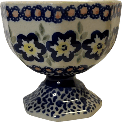 Boleslawiec Polish Pottery Hand-Painted Pedestal Bowl
