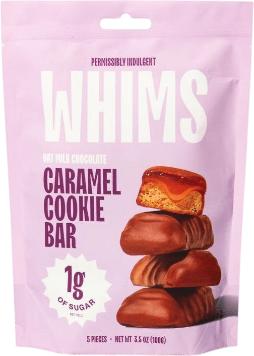 Whims Oat Milk Chocolate Caramel Cookie Bars