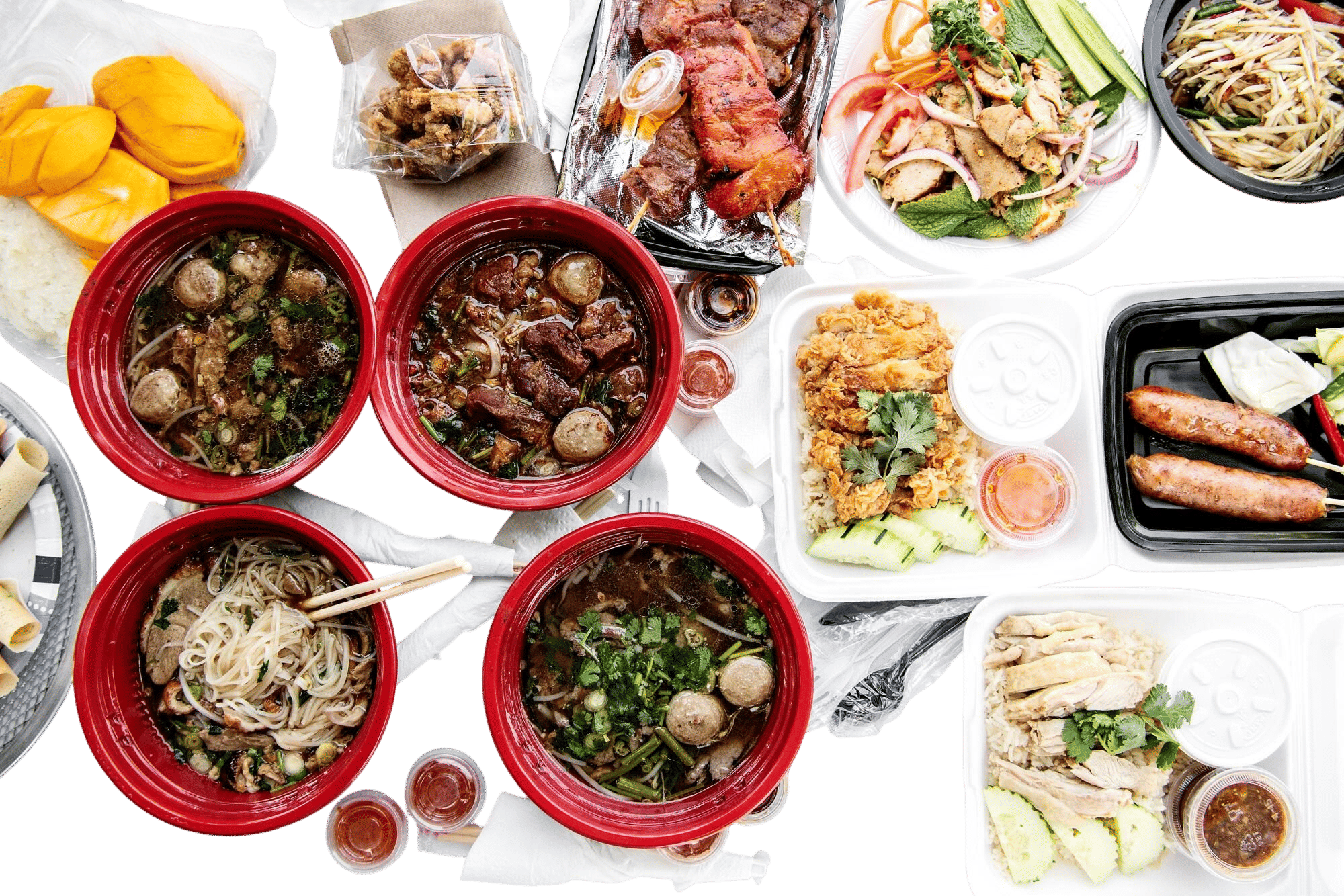 Thai Town Morning Market & Wat Thai Buddhist Temple Foodcourt