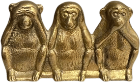 Vintage Brass Three Wise Monkeys Figure