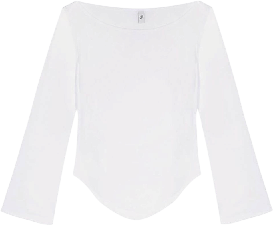 The Rina Long Sleeve: White Cotton Jersey