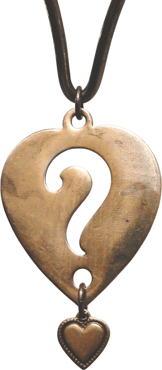 Vintage Brass Question Mark Necklace
