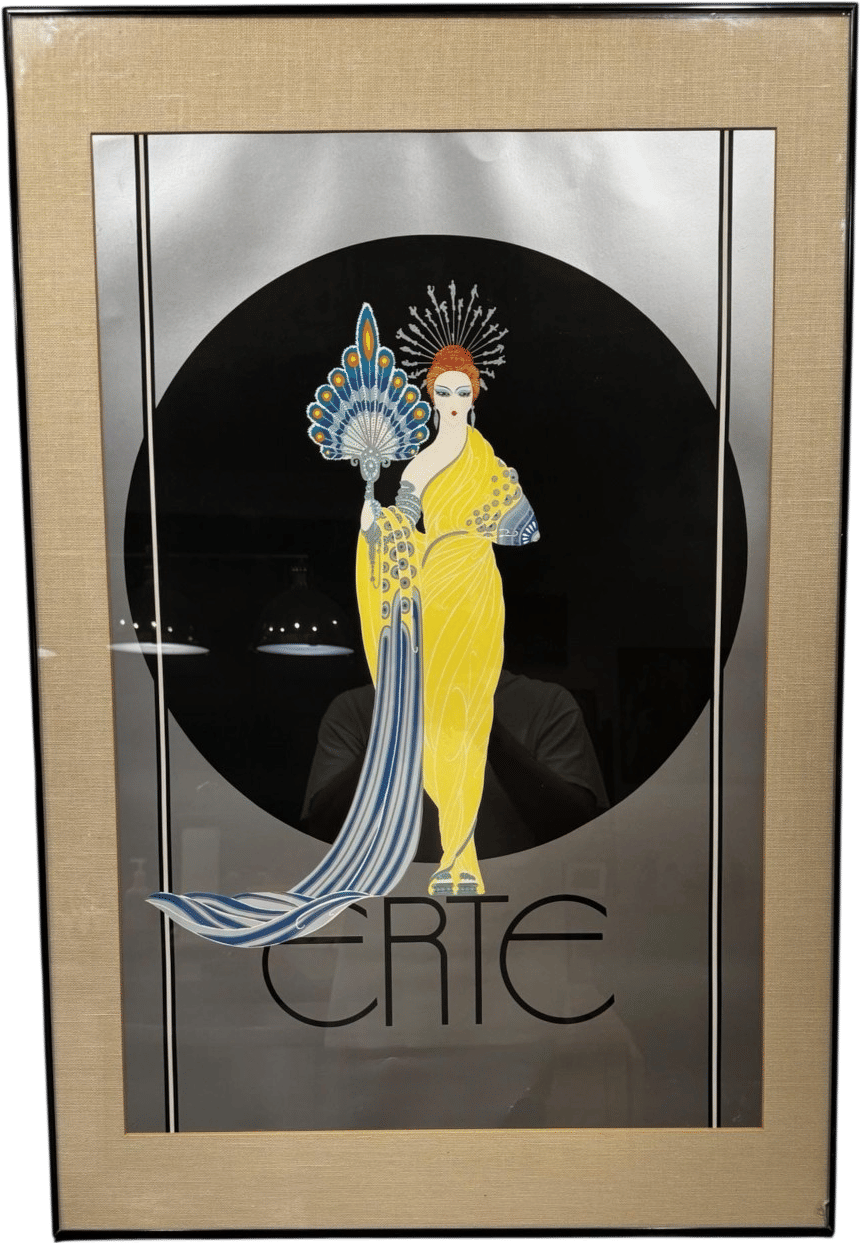 Framed Erté "Goddess in Yellow" Poster – 1982