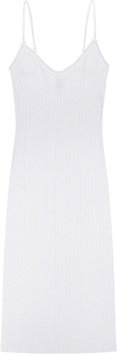 Cou Cou Intimates The Midi Slip: White Pointelle