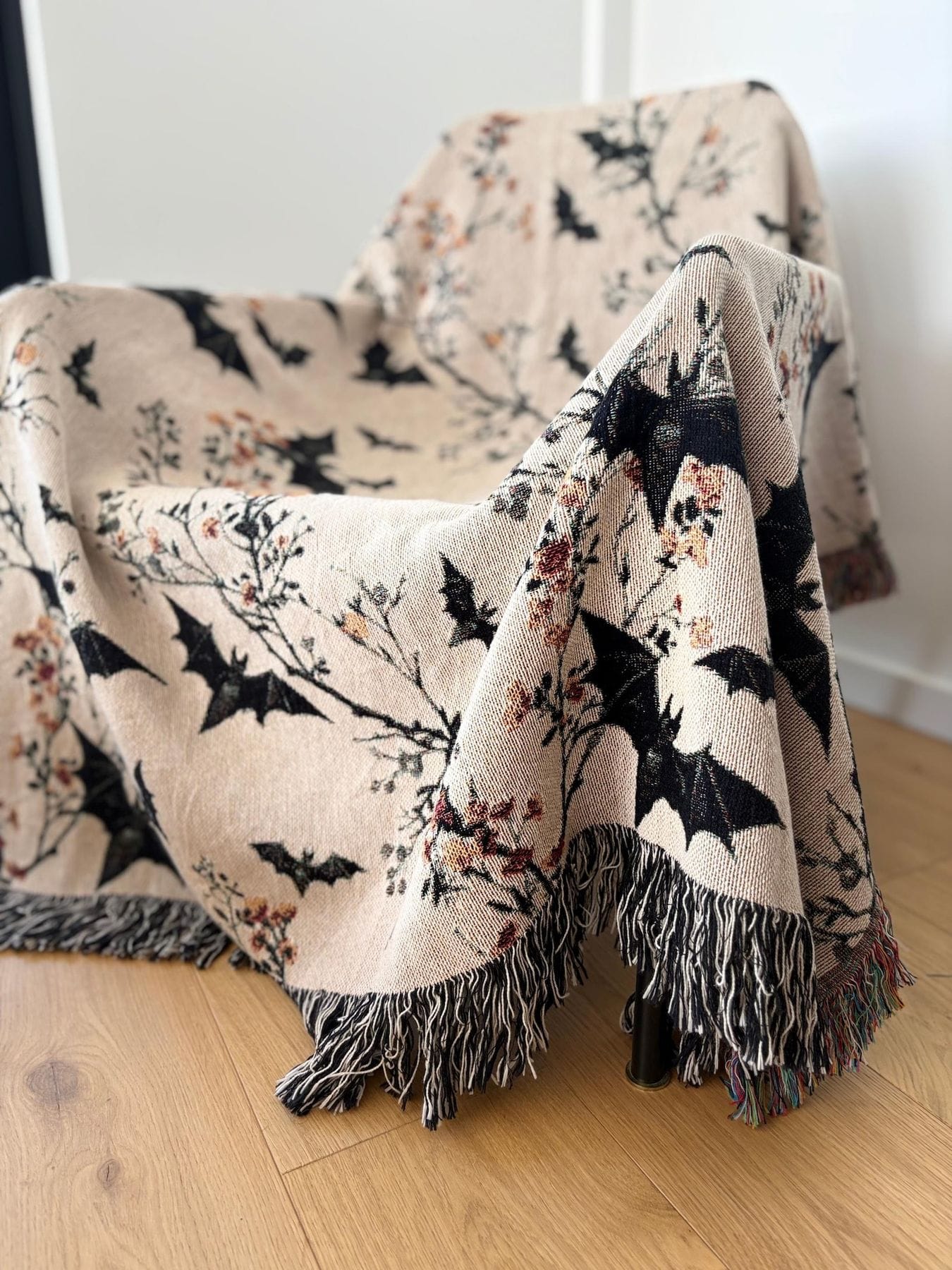 Halloween Bat Woven Blanket