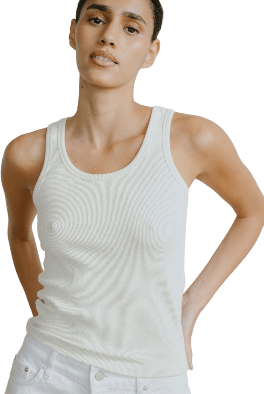 Classic Tank, Ribbed Silk Noil Jersey, Natural