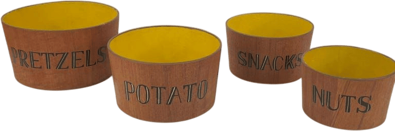 Vintage Nasco Japan Nesting Snack Bowl Set Faux Wood Yellow MCM 4pc - Etsy