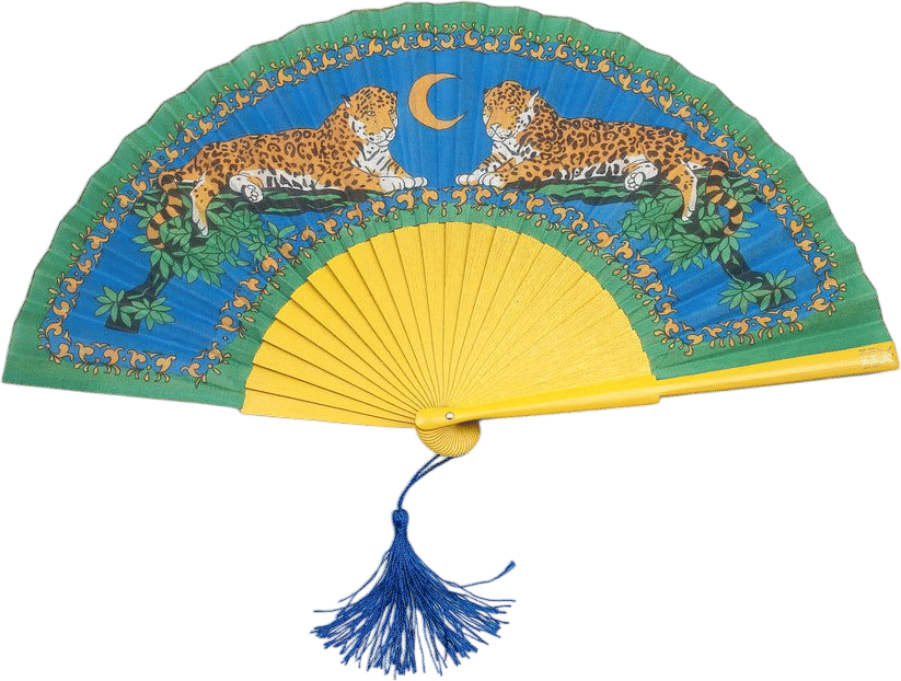 Khu Khu Lazy Leopards Hand Fan