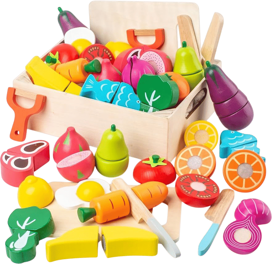 Wooden Cutting Play Food Set