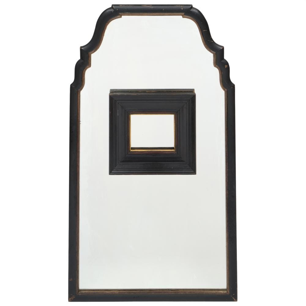 Queen Anne Style Ebonized Mirror with Frame
