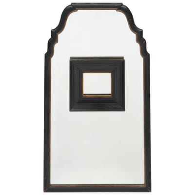 Queen Anne Style Ebonized Mirror with Frame