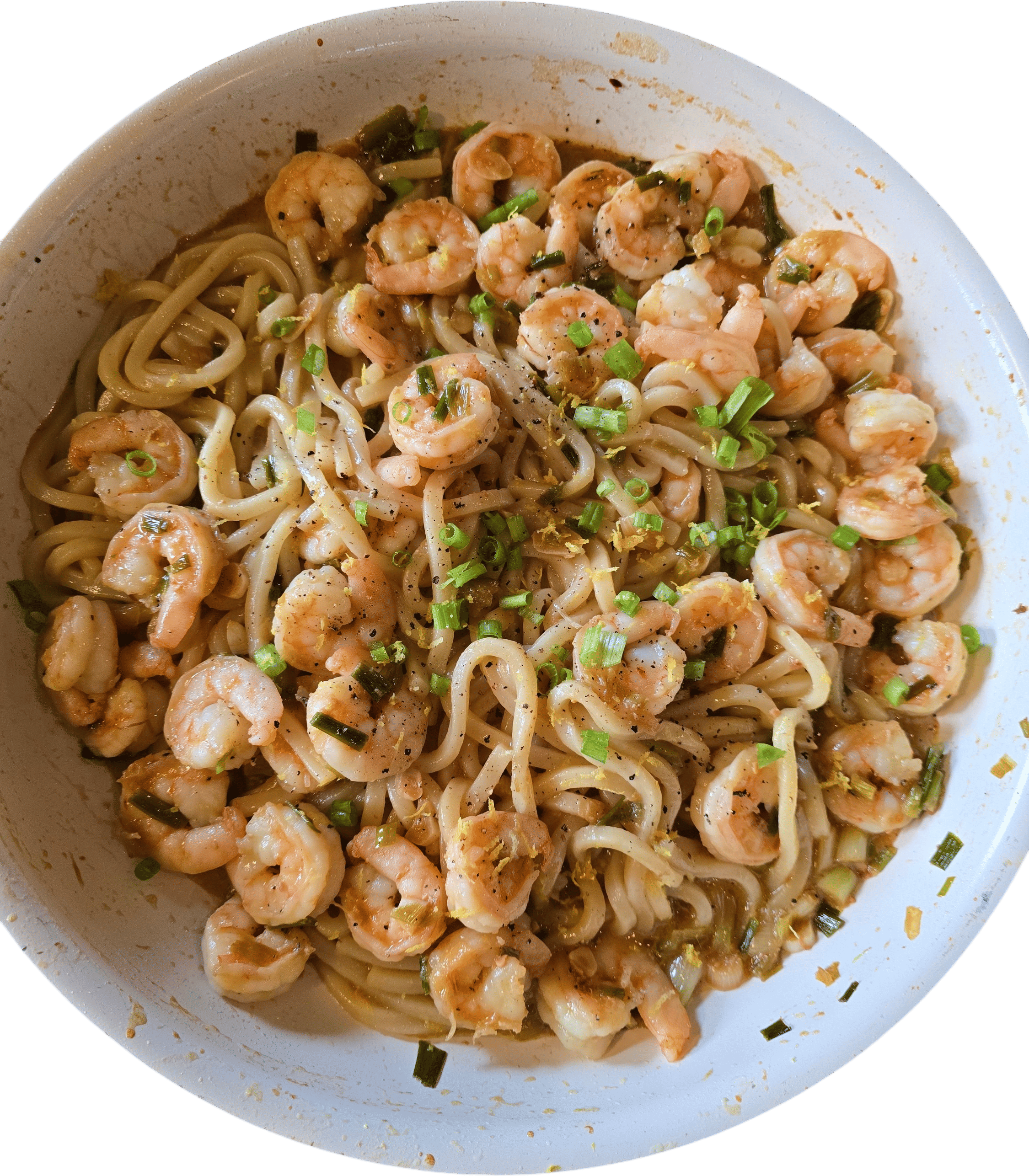 Shrimp scampi udon