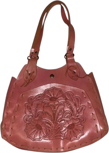 Embossed Pink Leather Bag