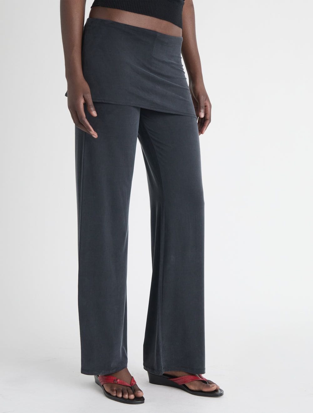 Paloma Wool Alexia Black Stitched Pants and Mini-Skirt