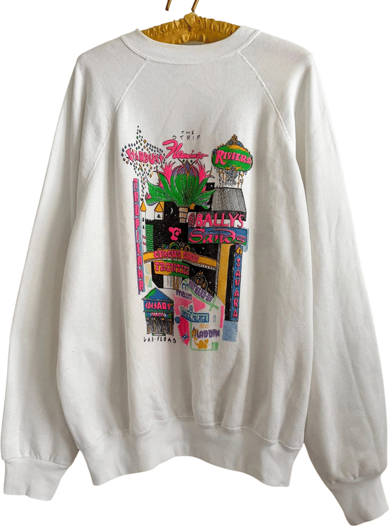Vintage 1990s Las Vegas Strip Neon Graphic Crewneck size L-XL