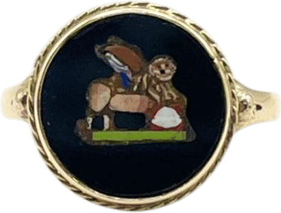 Antique Victorian Pietra Dura Lion Signet Ring - 9ct Yellow Gold - Sz 7.75 - Etsy