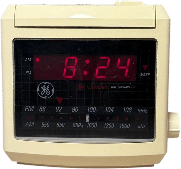 vintage radio alarm clock