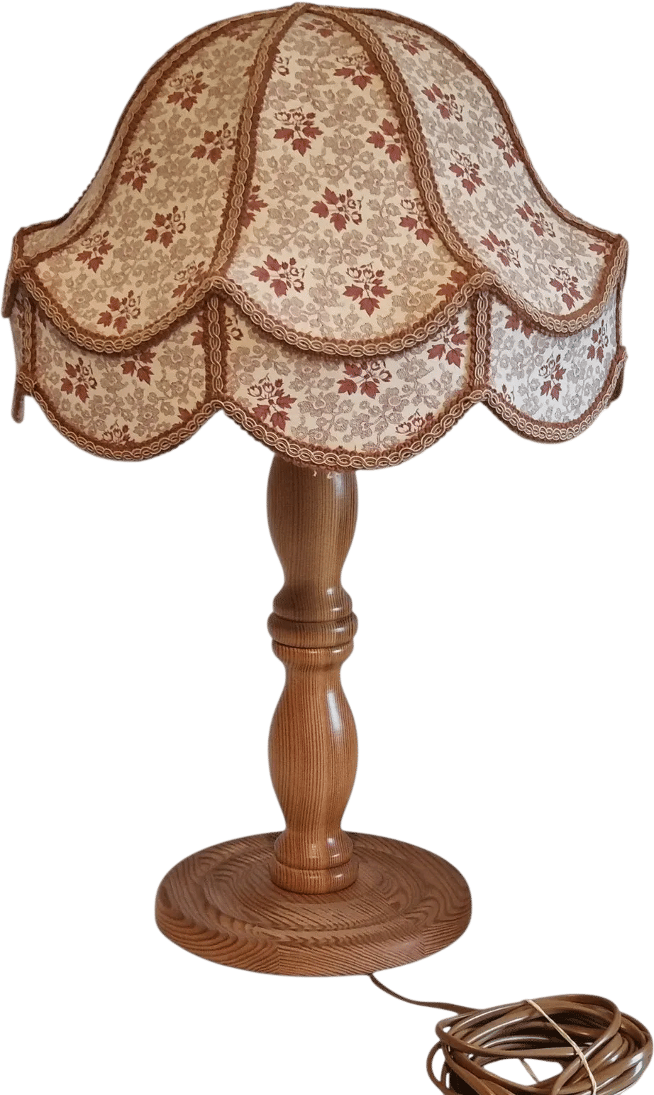 Pine Floral Scalloped Shade Swedish Cottage Table Lamp
