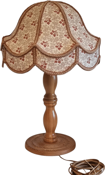 Pine Floral Scalloped Shade Swedish Cottage Table Lamp