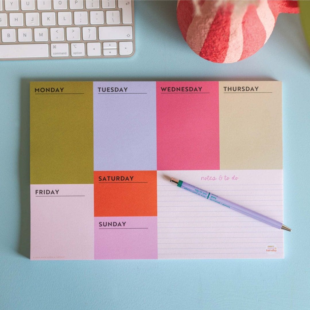 A4 Weekly Planner Pad Bold Colour Block