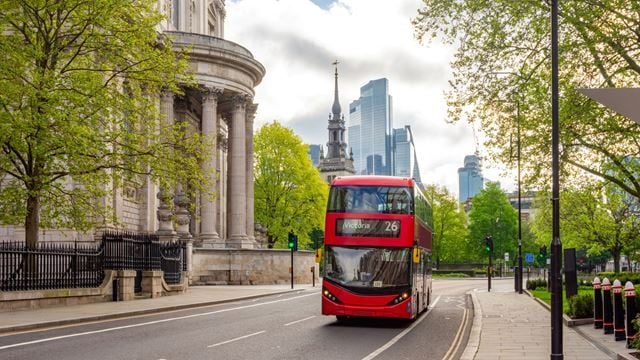 London’s Double-Decker buses! Sit on top!