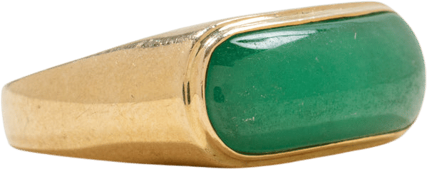 14K East West Cabochon Jade Ring