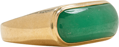 14K East West Cabochon Jade Ring