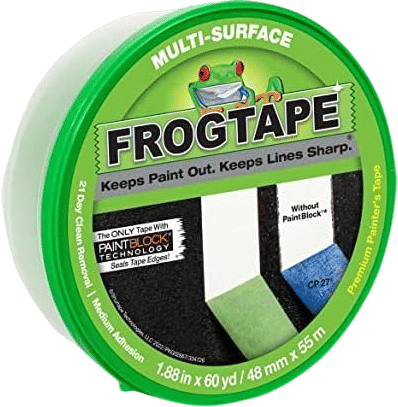 FrogTape Multi-Surface Painters Tape with PAINTBLOCK, 2 Inch Wide (1.88 In. x 60 Yds), Medium Adhesion, Green, 1 Roll (1358464)
