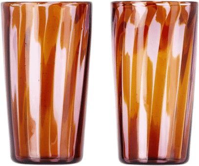 Akua Objects Brown & Pink Small Augusta Glass Set