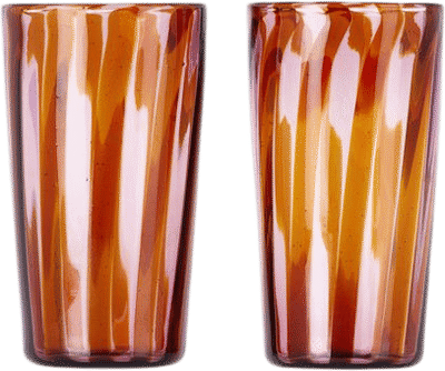 Small Augusta Glass Set (Brown & Pink)