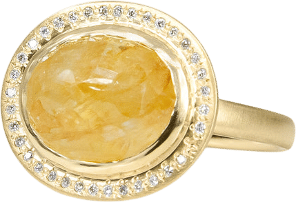 Adel Chefridi Halo Yellow Sapphire Ring